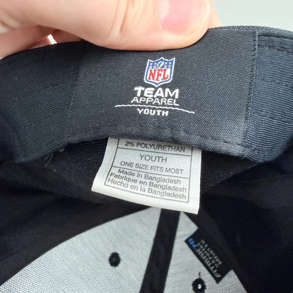 NFL Team Apparel Carolina Panthers Youth Hat Black Blue Embroidered FitMax70